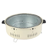 Round Charcoal BBQ Grill Stove White Camp Cooking - Tophatter Daily Deals