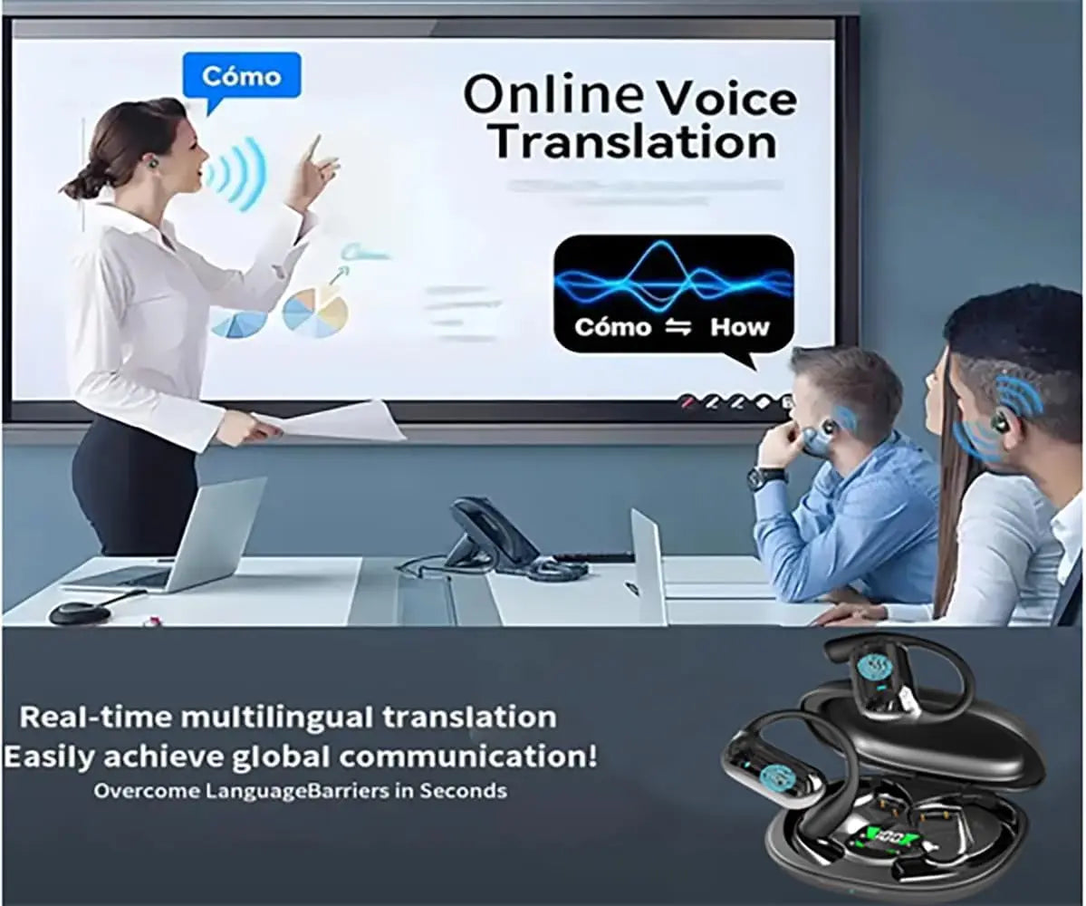 AI Translating Earbuds Wireless Translator Headphones 60H - Tophatter Daily Deals
