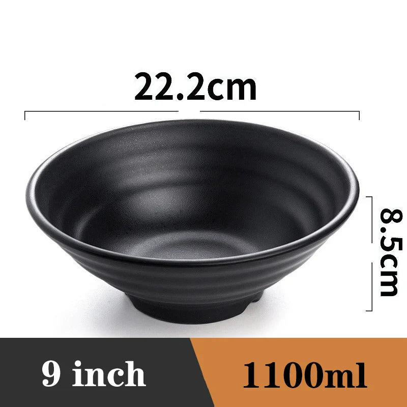 Ramen Bowl Black Plastic Japanese Style Noodle Bowl 1009L 9inch - Tophatter Daily Deals