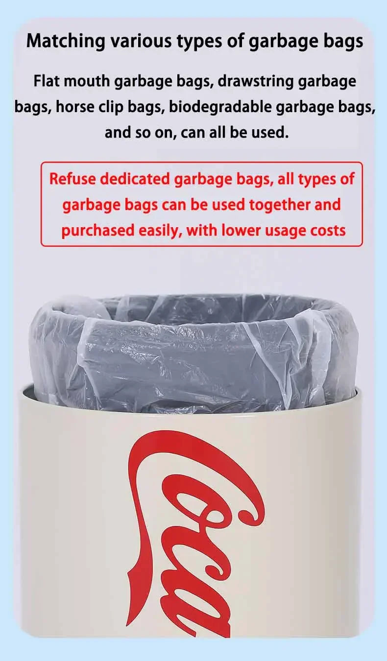 Automatic Induction Trash Can Round Kitchen Bin 24x40cm - Tophatter Daily Deals