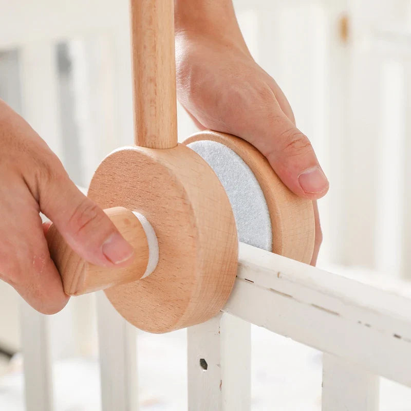 Wooden Baby Mobile Crib Arm Holder Newborn Sensory Toys - Tophatter Daily Deals