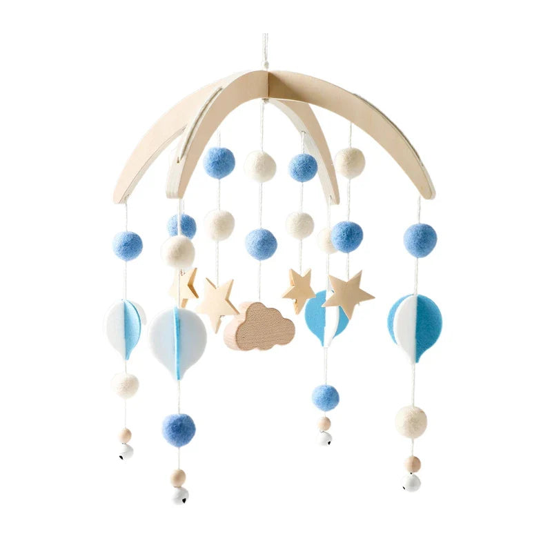 Wooden Rabbit Crib Mobile Newborn Sensory Toys Soft bed bell 5 - Tophatter Daily Deals