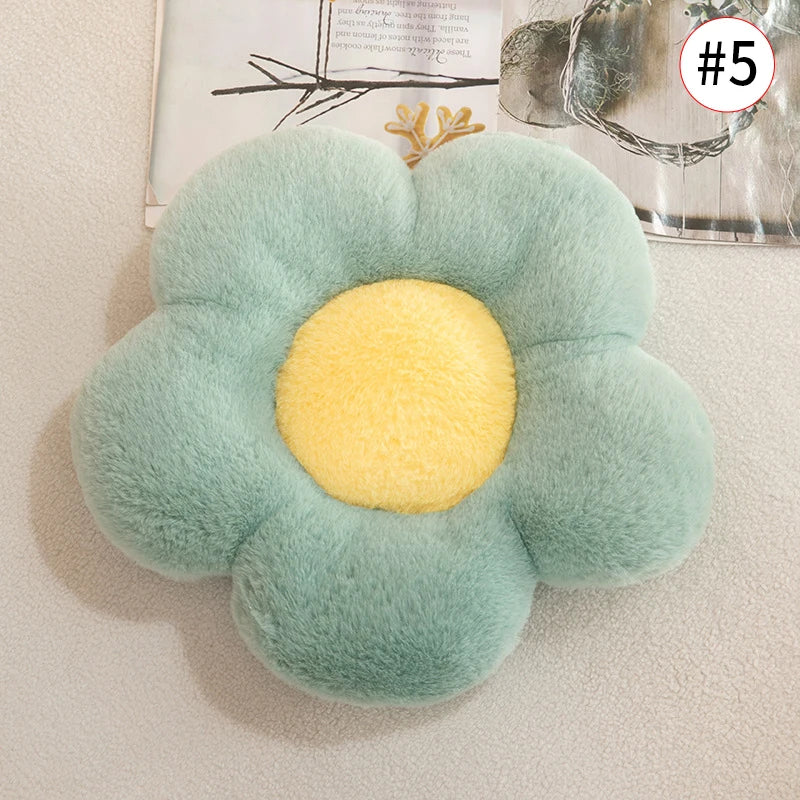 Sunflower Flower Cushion Green x Yellow Flowers - Tophatter Daily Deals