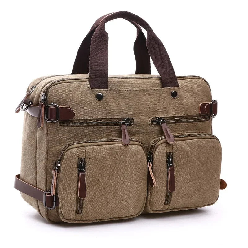 Laptop Travel Shoulder Bag Briefcase (Khaki) Apparel & Accessories > Handbags, Wallet's & Cases > Handbags > Shoulder Bags - Tophatter Daily Deals