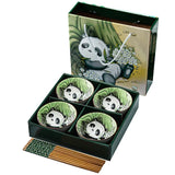 Japanese Hand Painted Ceramic Bowl Set With Chopsticks - Tophatter Daily Deals