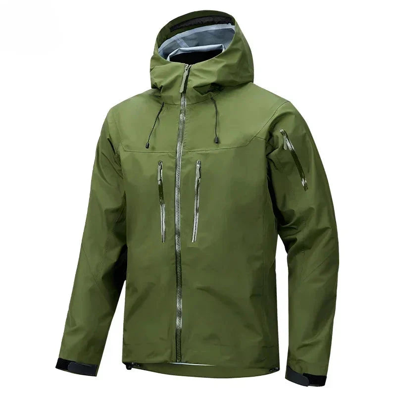 Waterproof Men's Jacket - Hooded Softshell, For Camping Army Green - Tophatter Daily Deals