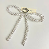 Beaded Pearl Bow Keychain Y2K Bag Charm Cute Gift Accessory White Pearl - Tophatter Daily Deals