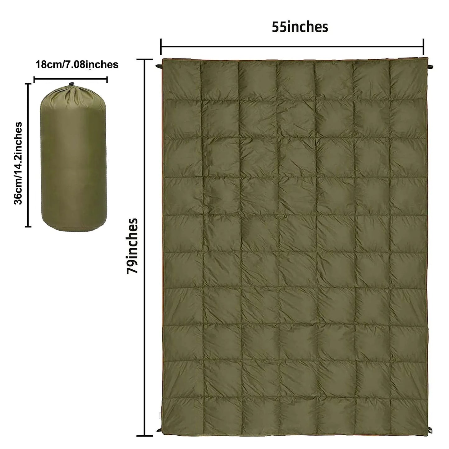 All-Season Lightweight Camping Blanket Green Sleeping Bags - Tophatter Daily Deals