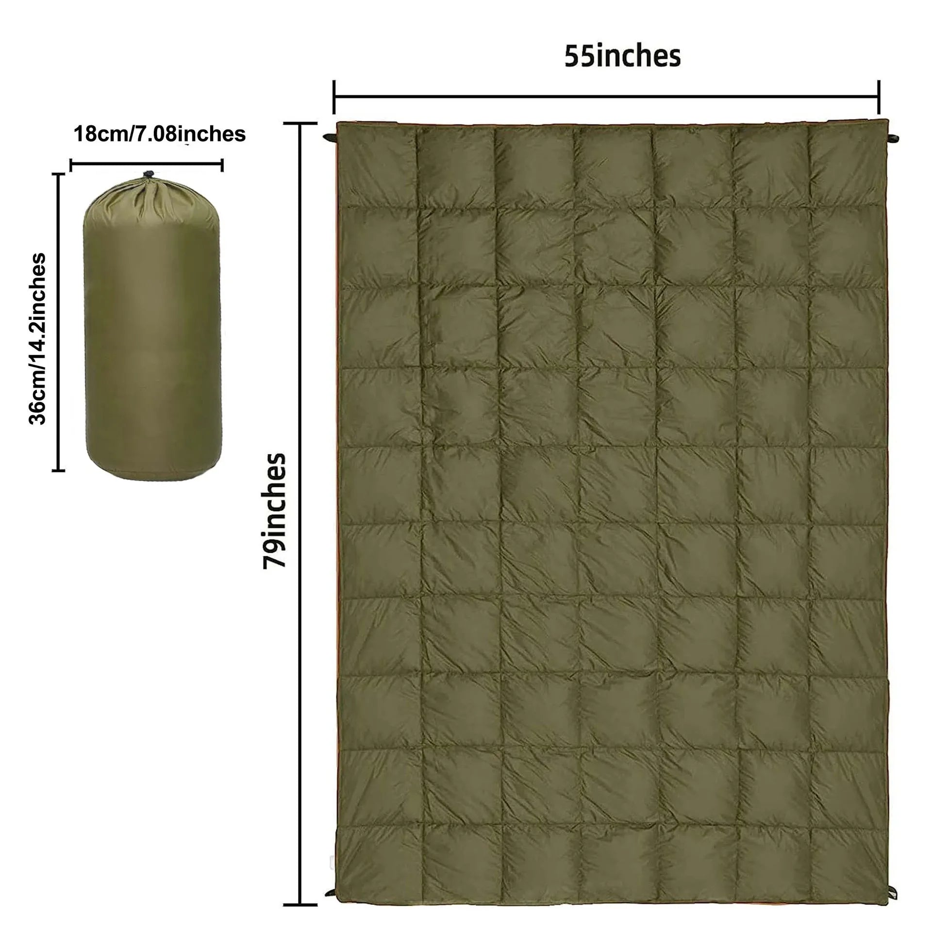 All-Season Lightweight Camping Blanket Green Sleeping Bags - Tophatter Daily Deals