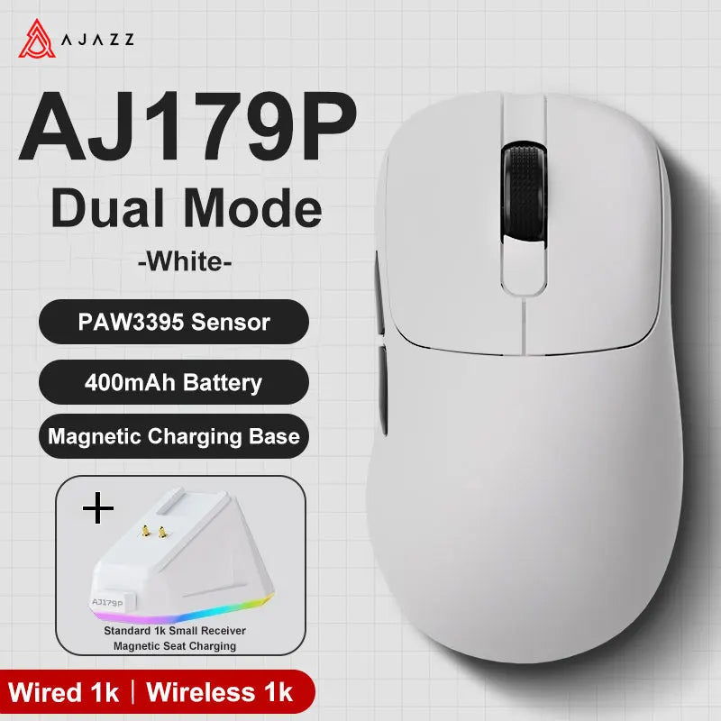 Gaming Mouse Magnetic Charging Ergonomic Lightweight Wireless AJ179P-White - Tophatter Daily Deals
