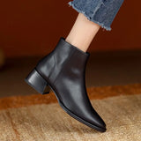 Supportive Women’s Ankle Boots - Pointed Toe Leather Office - Tophatter Daily Deals