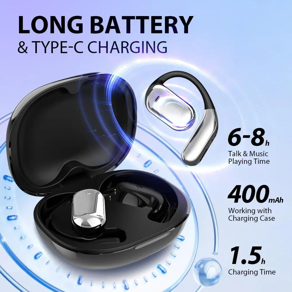 AI Translation Open Ear Earbuds With LCD Touch Screen - Tophatter Daily Deals