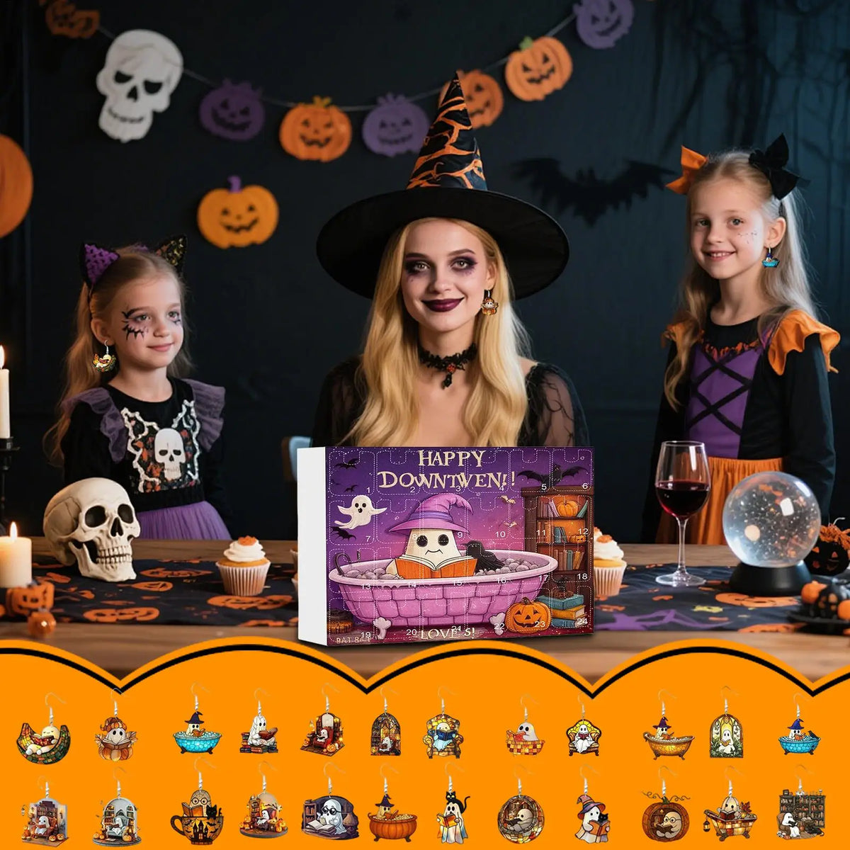 Halloween Advent Calendar Ghost Earrings 24 Day Set - Tophatter Daily Deals