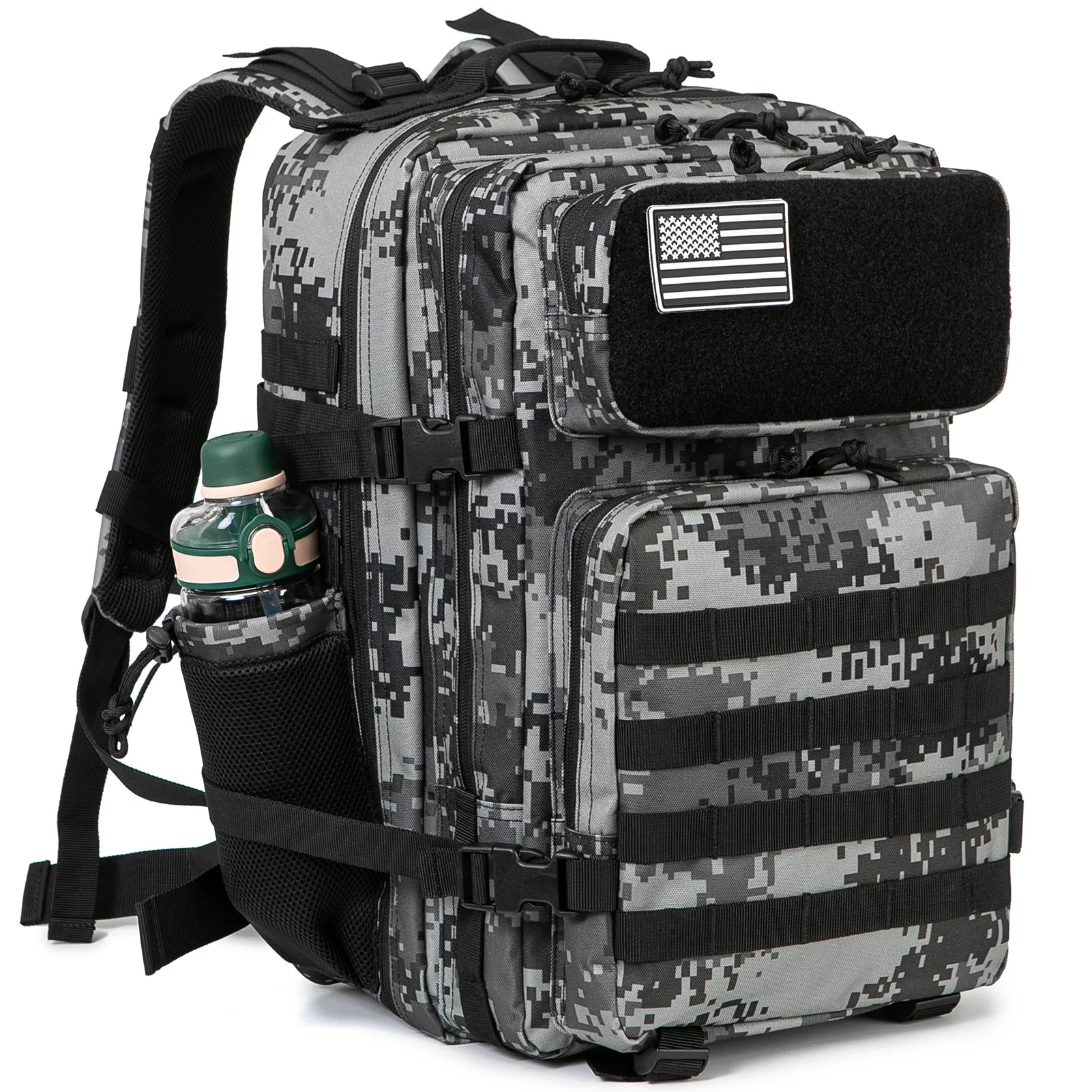 45L Tactical Backpack Waterproof Rucksack Black Camo Backpacks - Tophatter Daily Deals