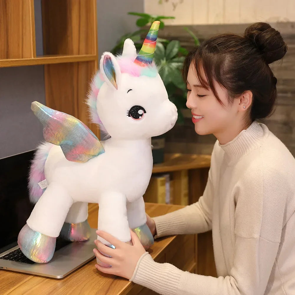 Unicorn Dream Rainbow Plush Toy High Quality Pink Horse Sweet Girl Home Decor Sleeping Pillow Gift For Kids up to 100cm Mythical - Tophatter Daily Deals