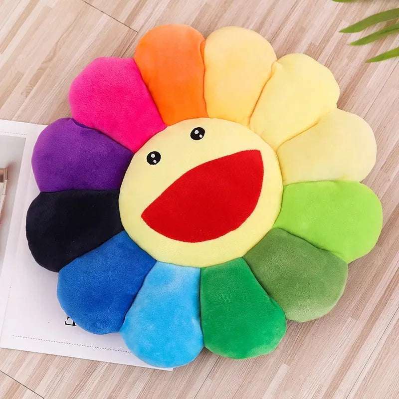 Japan Sunflower Face Plush Seat Cushion Rainbow Flower Flowers - Tophatter Daily Deals