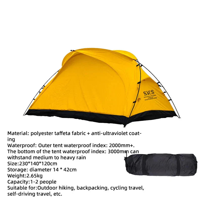 3-Season Camping Tent Breathable Mesh Yellow Tents - Tophatter Daily Deals