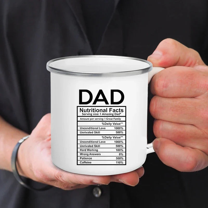 Dad Nutritional Facts Coffee Mug Enamel Cup for Papa Daddy Stepdad Father’s Day Gift Best Dad Ever Cups Dad Gifts From Kids - Tophatter Daily Deals