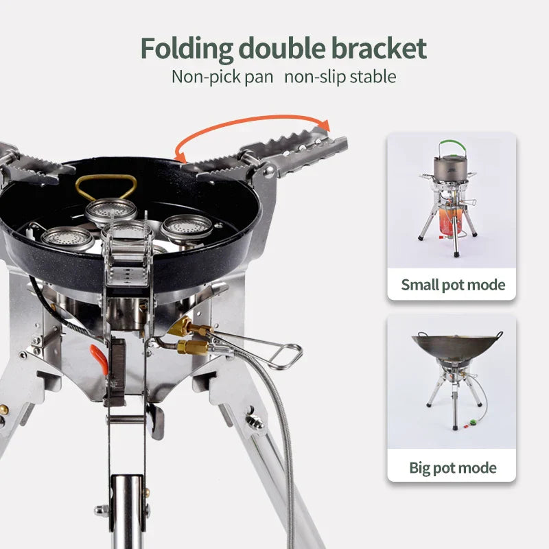8400W Foldable Gas Camping Stove Silver Camp Cooking - Tophatter Daily Deals