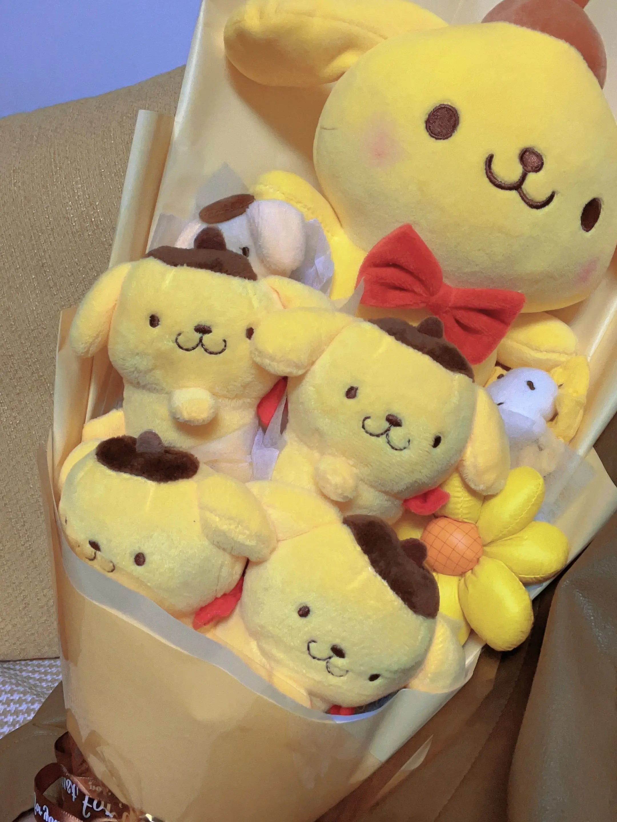 Sanrio Kawaii Plush Bouquet Cute Soft Stuffed Toys PomPomPurin Flowers - Tophatter Daily Deals
