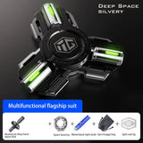 Glow Fidget Spinner Alloy EDC Long Spin Stress Relief Silver-flagship - Tophatter Daily Deals