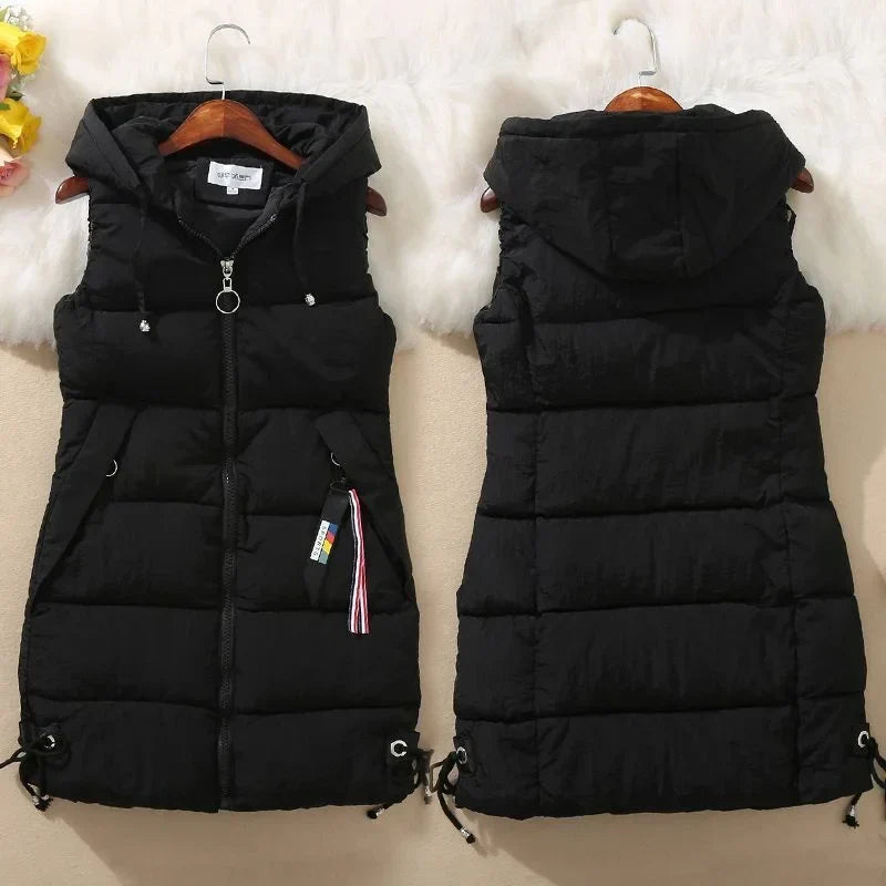 Warm Cozy Women’s Puffer Vest – Long Quilted, Cotton Shell - Tophatter Daily Deals