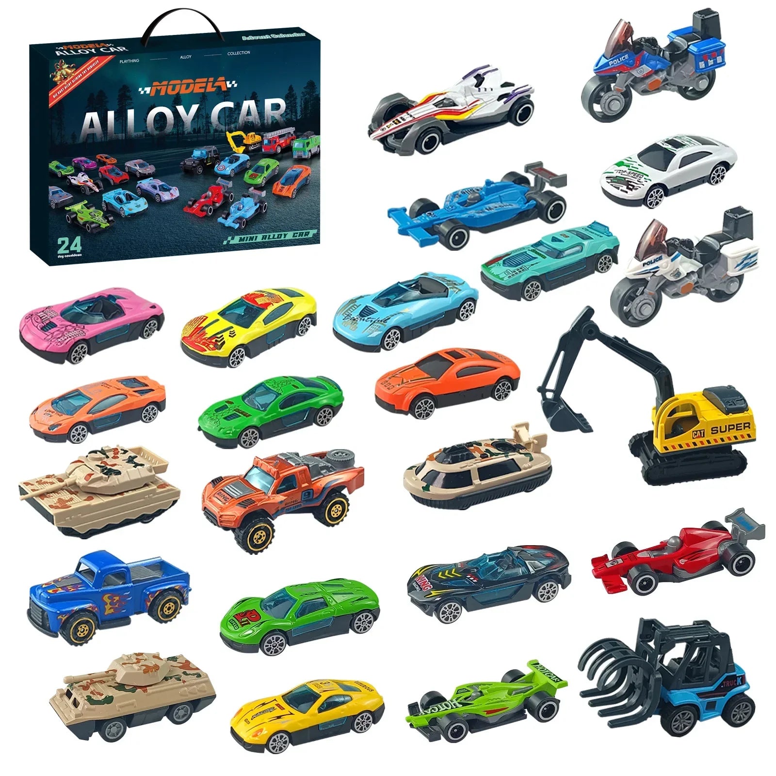 Advent Calendar 24 Alloy Cars Set Christmas Countdown - Tophatter Daily Deals