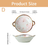Ceramic 7.5 Inch Noodle Bowl With Handles Floral Porcelain Style D 7.5 inch - Tophatter Daily Deals