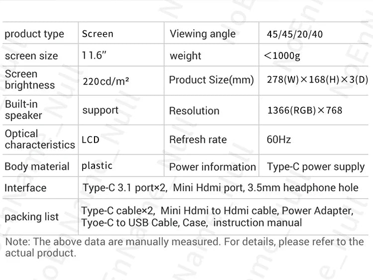 11.6 Inch Portable Monitor HDMI TFT Gaming Display - Tophatter Daily Deals
