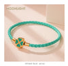 Four Leaf Clover Braided Leather Lucky Bracelet Gift - Tophatter Daily Deals