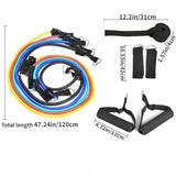 Resistance Bands Set 11Pc Portable Full Body Kit Workout - Tophatter Daily Deals