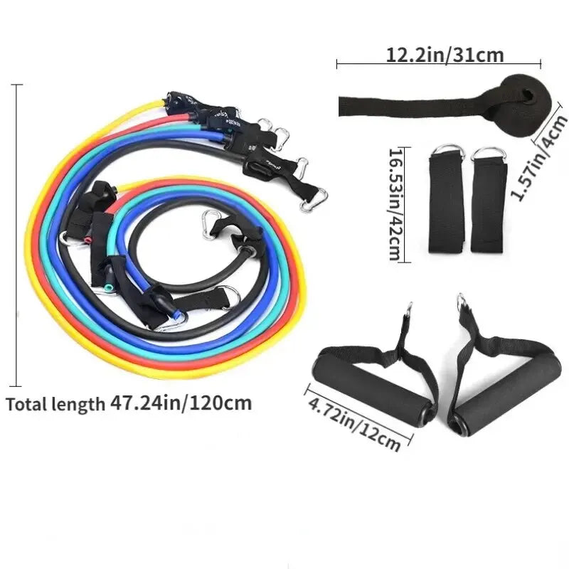 Resistance Bands Set 11Pc Portable Full Body Kit Workout - Tophatter Daily Deals