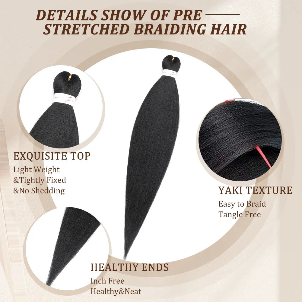 Pre-Stretched Braids Synthetic Ombre Yaki Texture Extensions - Tophatter Daily Deals