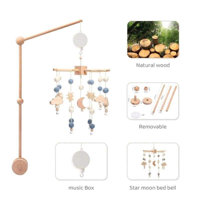 Hot Air Balloon Crib Mobile Newborn Sensory Toys Soothing - Tophatter Daily Deals