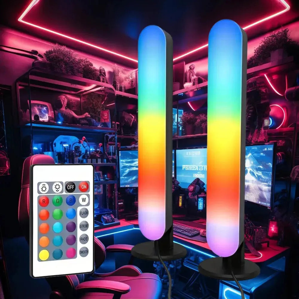 24 Keys IR Remote Control Smart RGB Strip Lights Gaming Lights, TV Ambient Backlight Sync With Music, RGB Desk Lamp For TV, PC black - Tophatter Daily Deals
