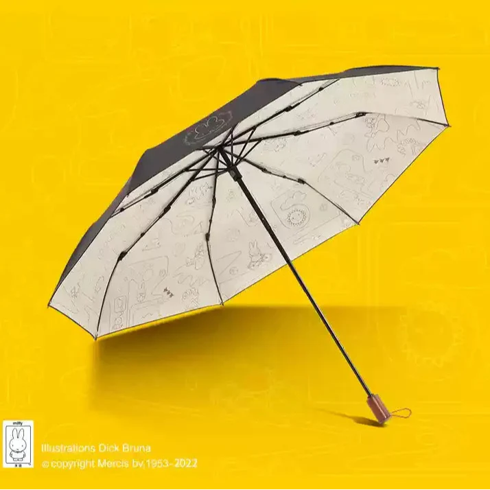 Miffy UV and Rain Umbrella Black Animals - Tophatter Daily Deals
