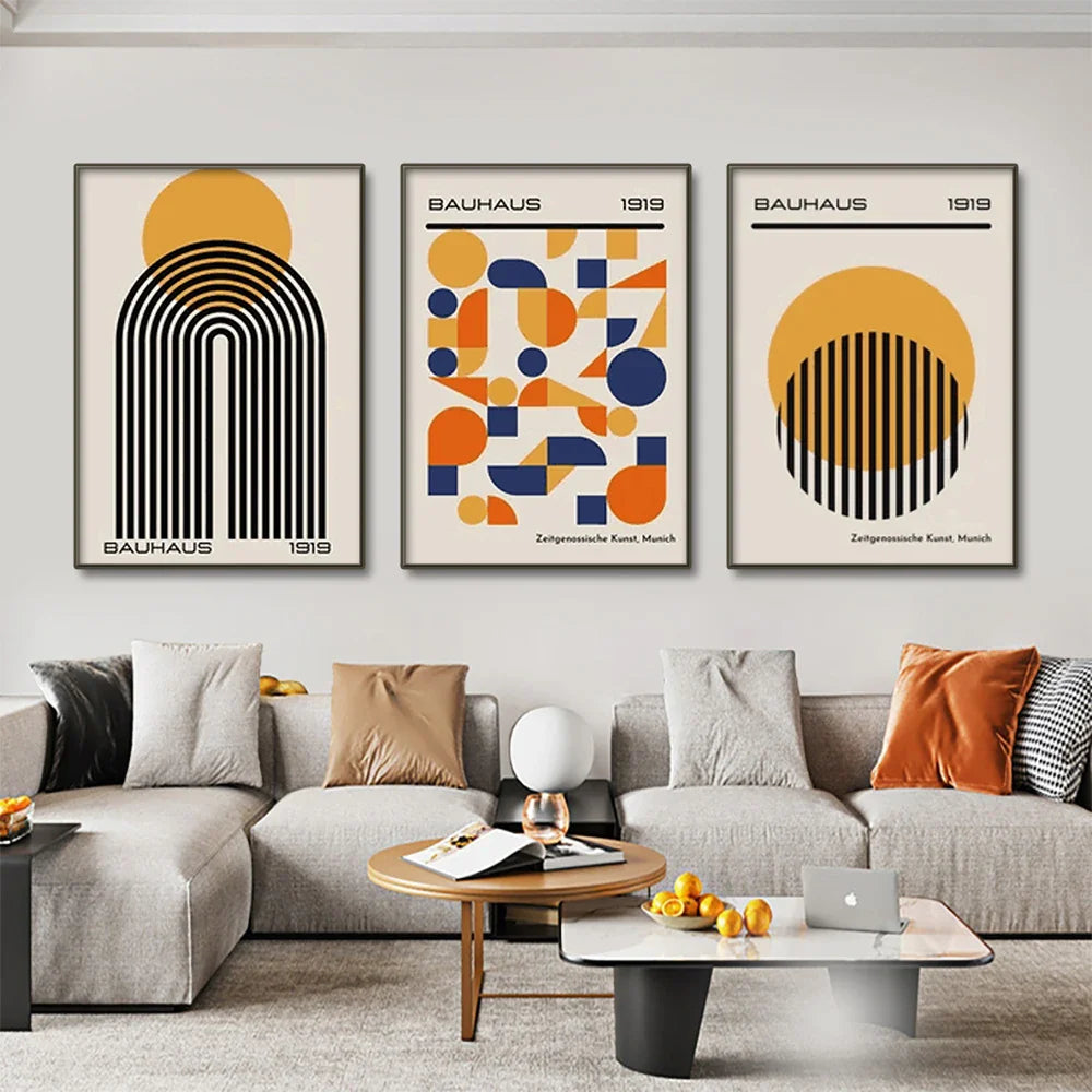 Bauhaus Abstract Geometric Posters Vertical Canvas Art - Tophatter Daily Deals