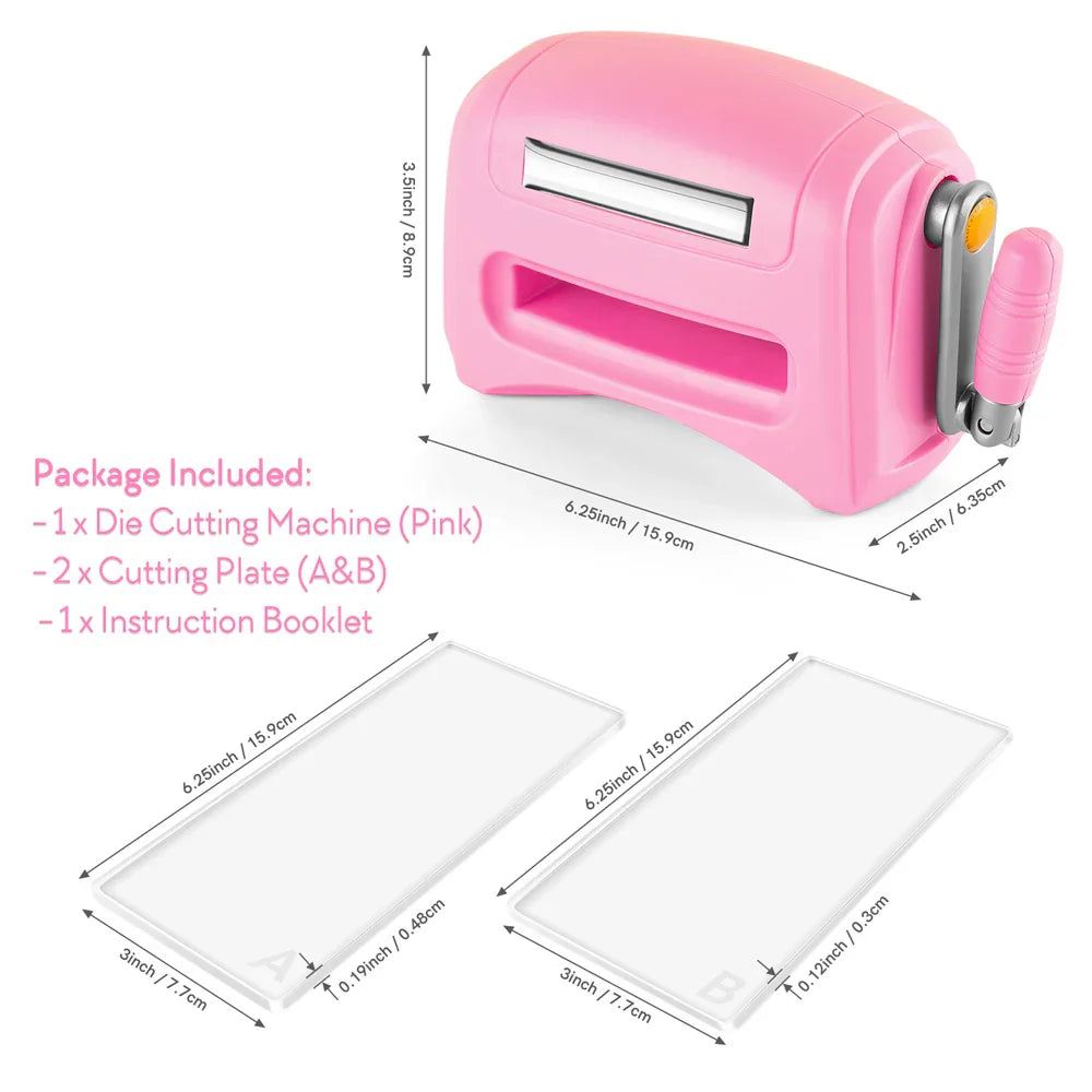 Die Cutting Machine Mini Handheld For DIY Scrapbooking Pink - Tophatter Daily Deals