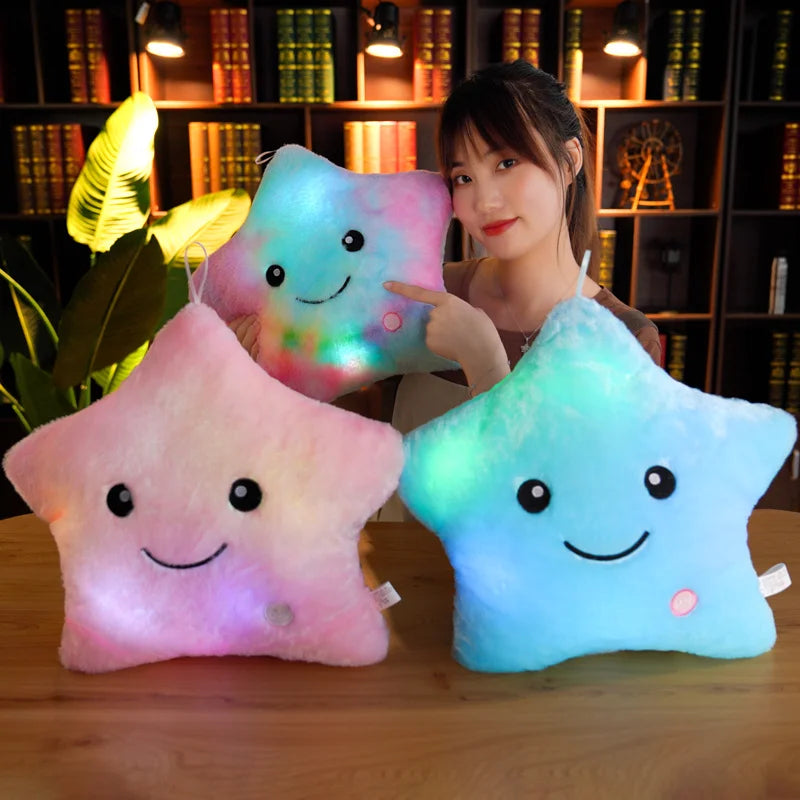 Luminous Star Plush Glowing LED Stars Cushion Outer Space - Tophatter Daily Deals
