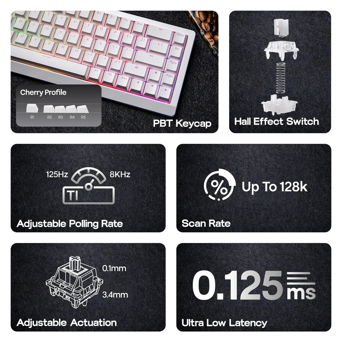 Mechanical 65 Percent Magnetic Wired Keyboard RGB Backlit - Tophatter Daily Deals