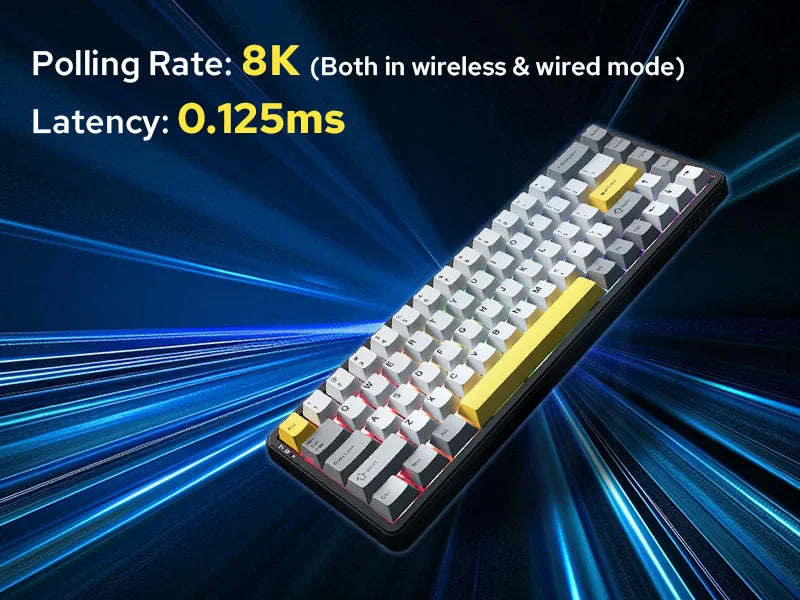Mechanical Keyboard 68Key Wireless Bluetooth RGB Hall Effect - Tophatter Daily Deals