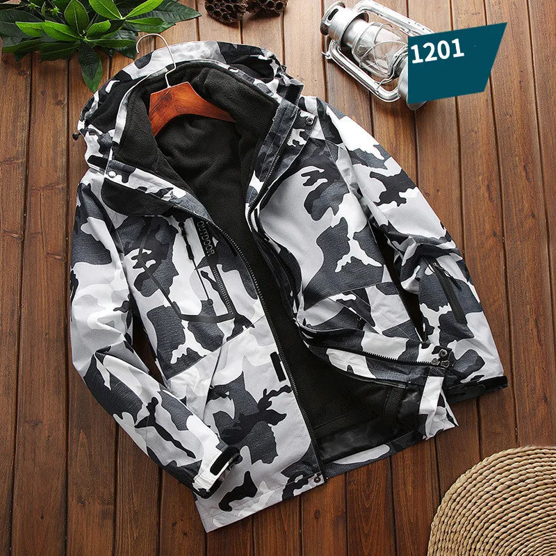 Waterproof Men's 2 In 1 Jacket - Softshell Fleece Hiking - Tophatter Daily Deals