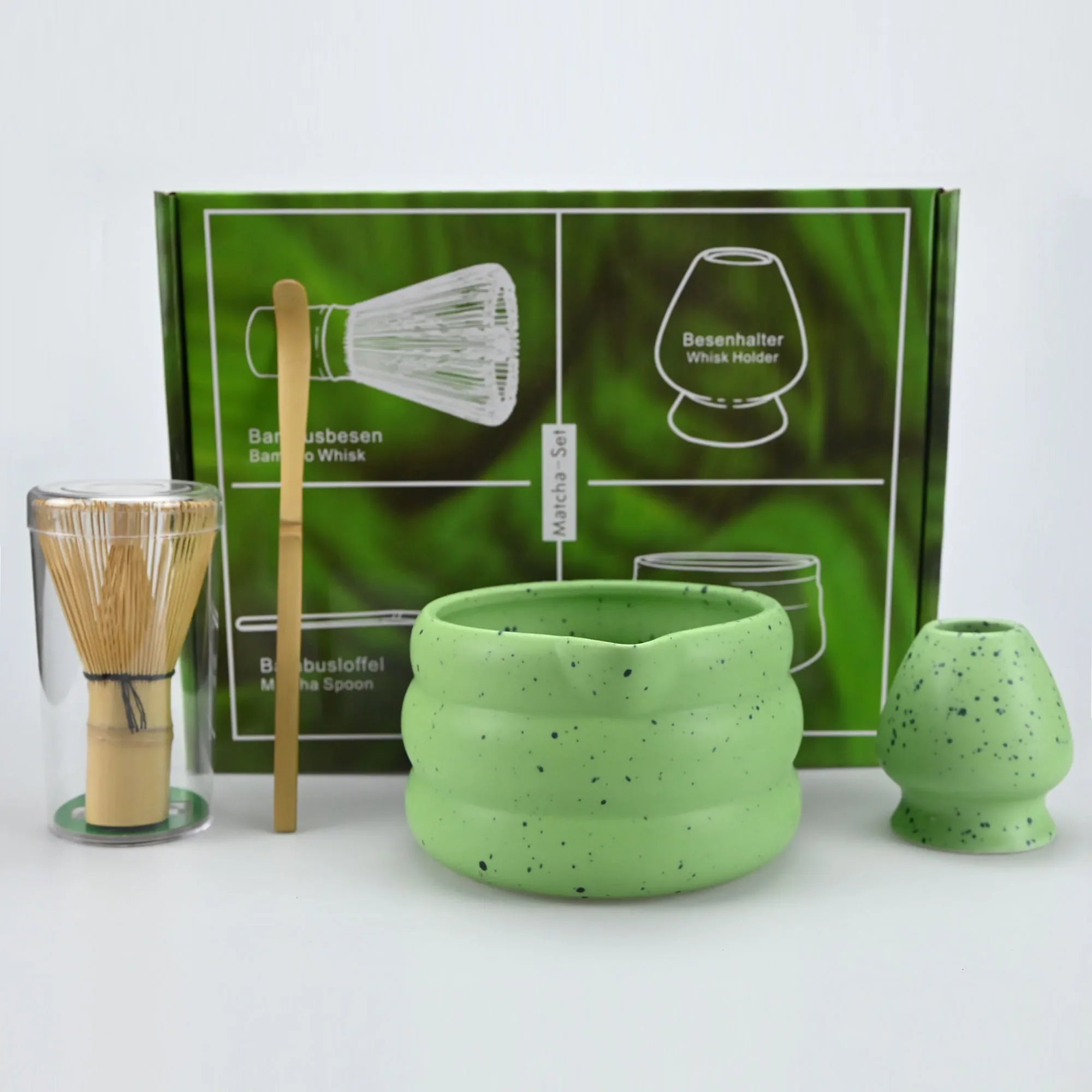 Matcha Set Porcelain Bowl Whisk Spoon Stand Gift Japanese - Tophatter Daily Deals