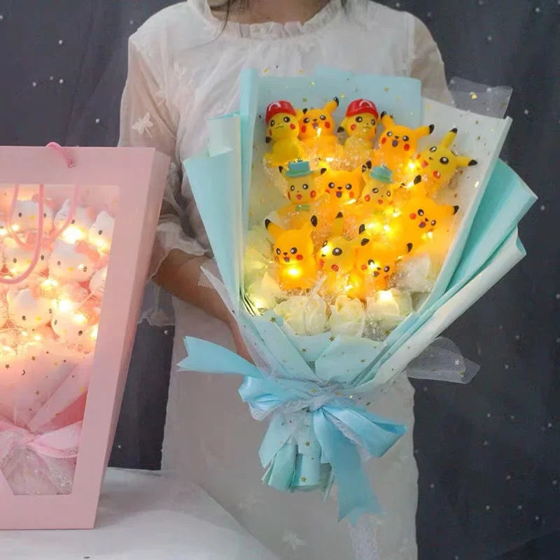 Sanrio Led Lights Plush Toy Bouquet Pikachu Blue Bouquet Flowers - Tophatter Daily Deals