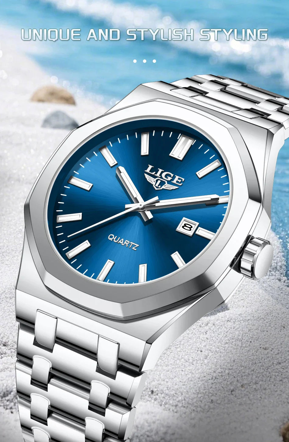 Quartz Watch Stainless Steel Waterproof Luminous Wristwatch - Tophatter Daily Deals