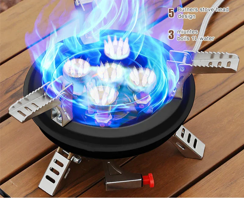 16000W High-Pressure Camping Gas Stove Black Camp Cooking - Tophatter Daily Deals