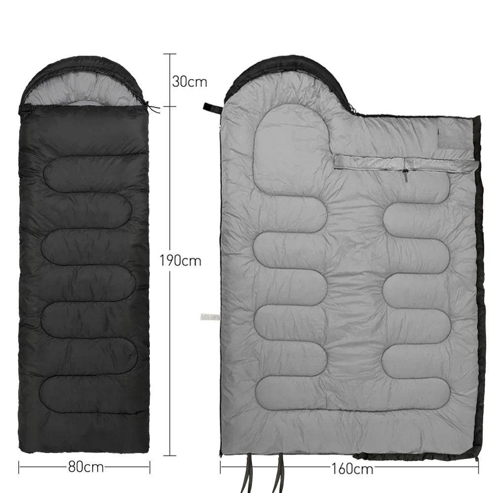 Mummy Sleeping Bag Hollow Cotton Filling Black Sleeping Bags - Tophatter Daily Deals