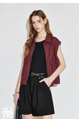 Lightweight Women's Sleeveless Jacket - Linen Cotton, Spring - Tophatter Daily Deals