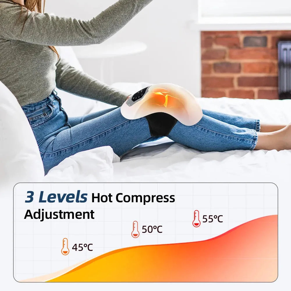 Cordless Knee Massager Infrared and Vibration Knee Pain Relief for Swelling Stiff Joints Stretched Ligament and Muscles Injuries - Tophatter Daily Deals
