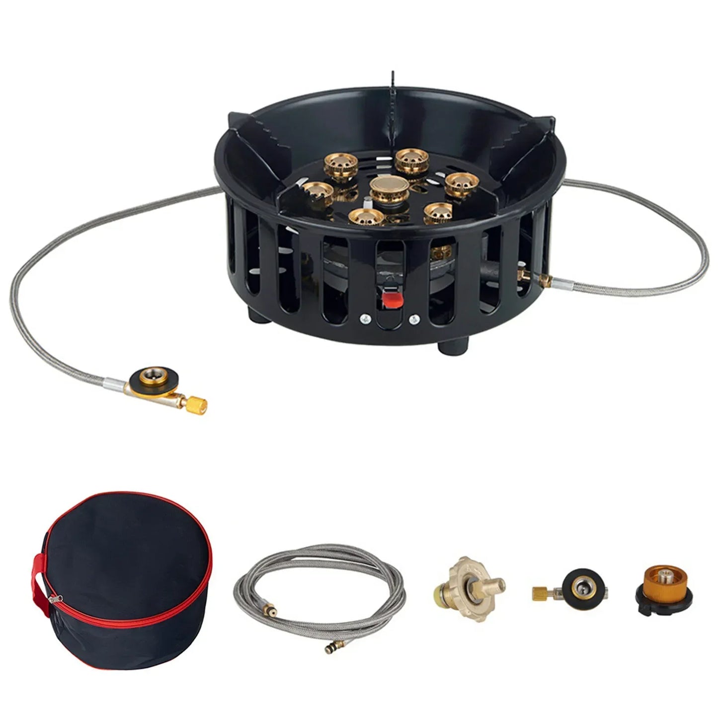 19800W Camping Stove 7-Core Fire Holes Black Camp Cooking - Tophatter Daily Deals
